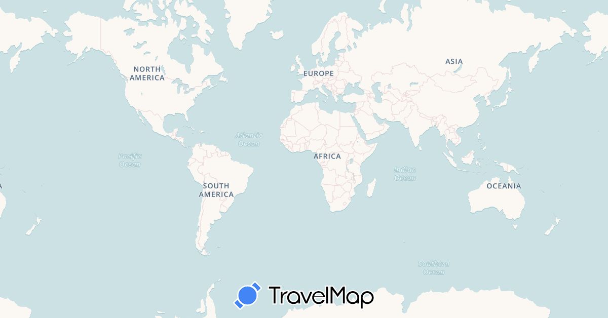 TravelMap itinerary: driving, plane, boat in Australia, Fiji, France, Mexico, United States, Vanuatu, Samoa (Europe, North America, Oceania)